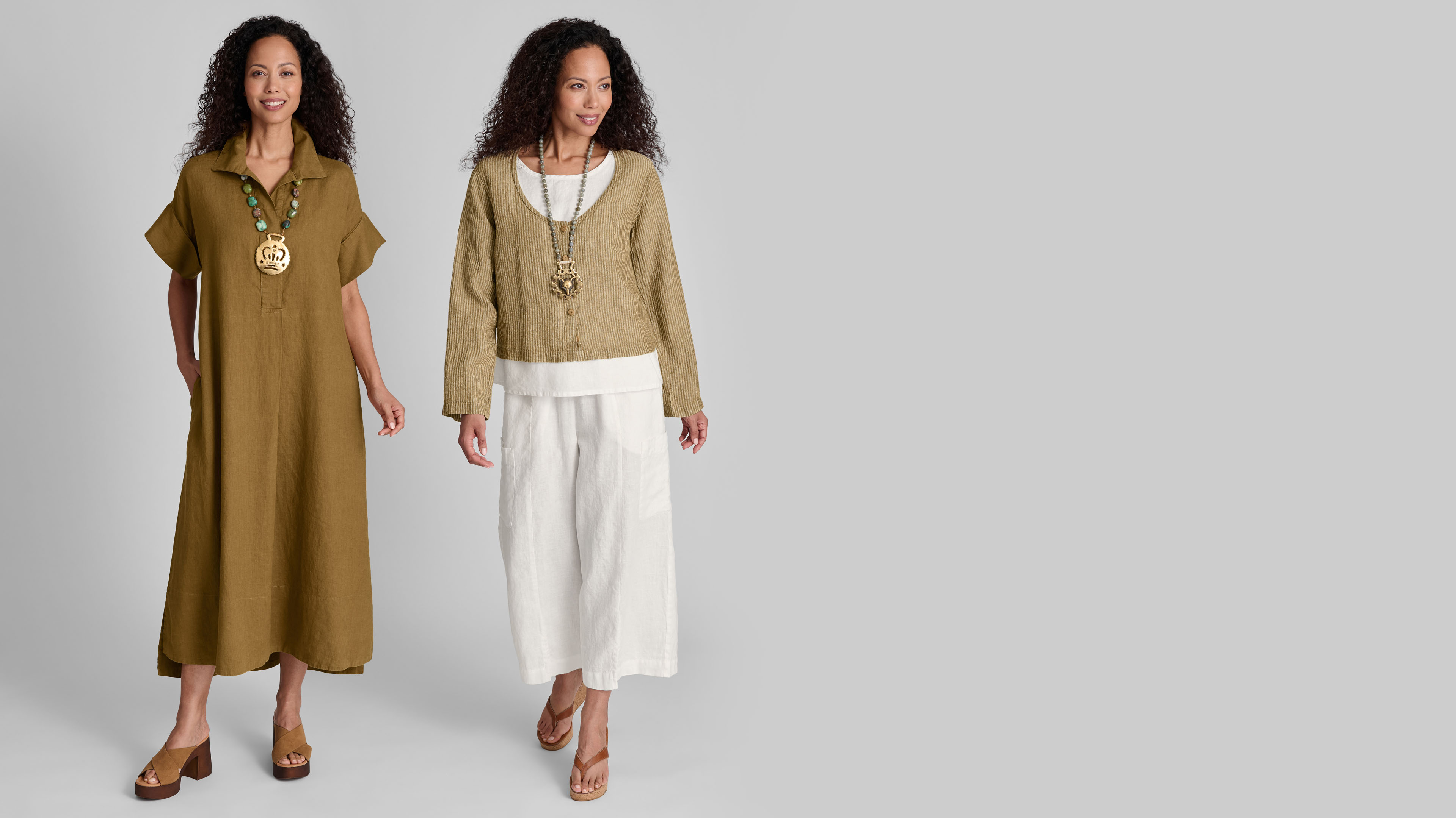 de la Terre 2024 - FLAX women's linen clothing collection.