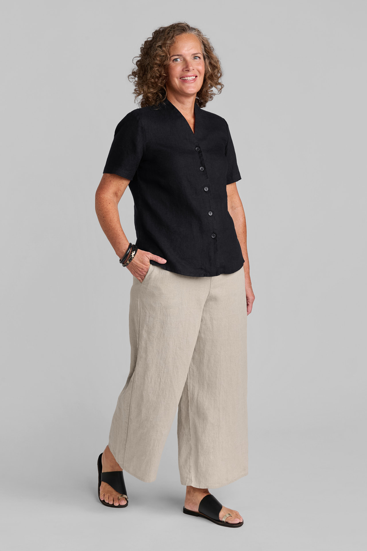 FLAX women's linen shirt in prune