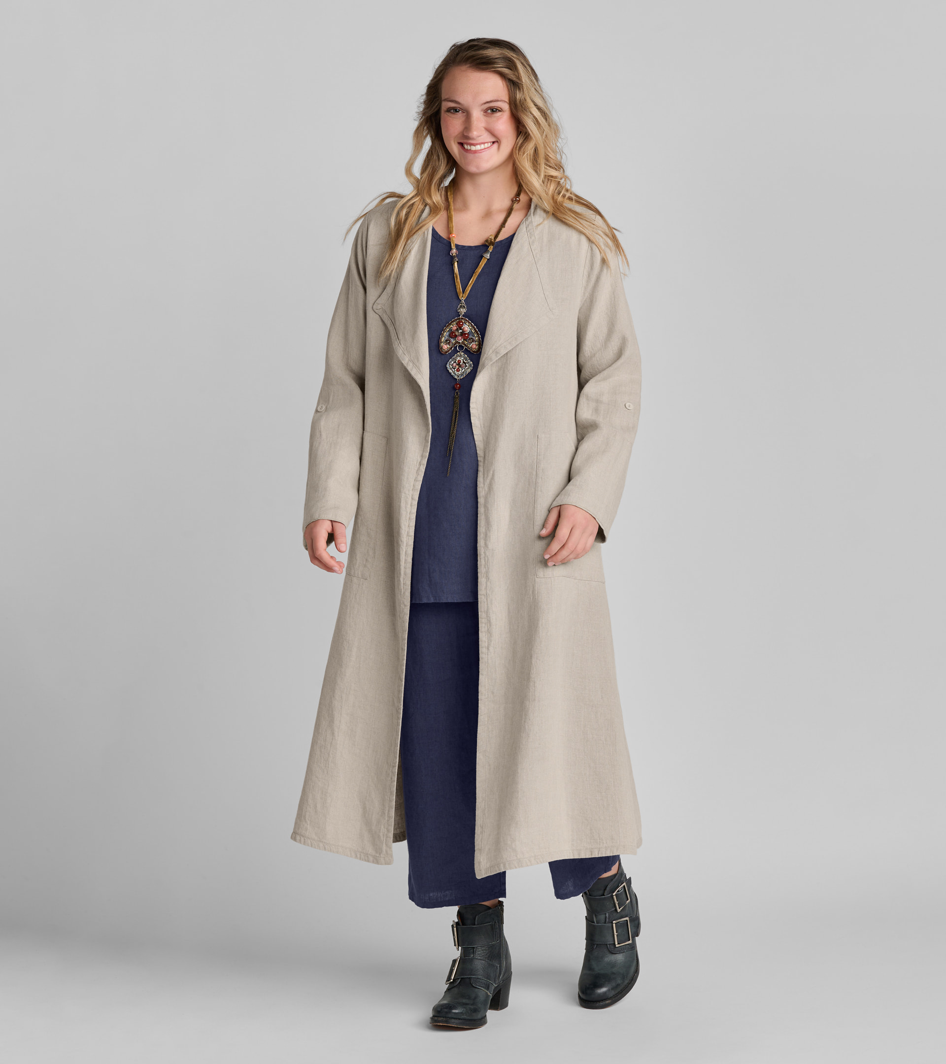 FLAX women's linen shirt in natrual