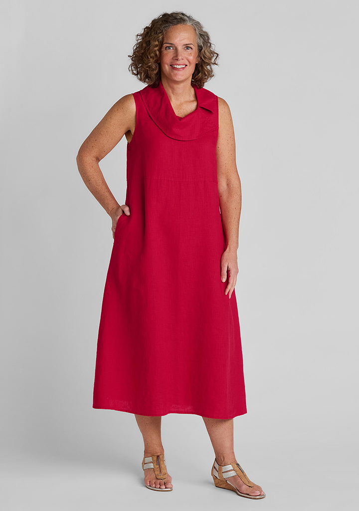 FLAX linen maxi dress in red