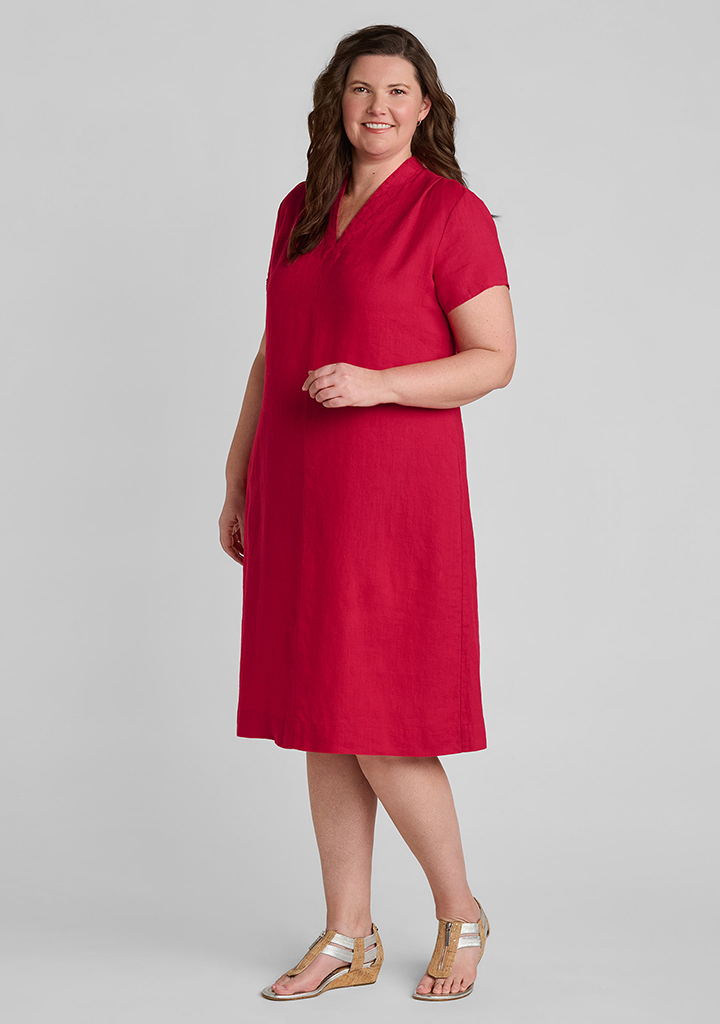 FLAX linen dress in red