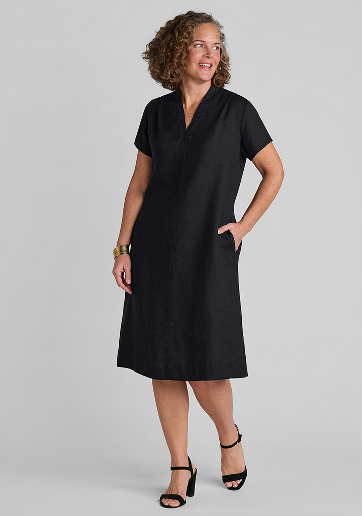 FLAX linen dress in black