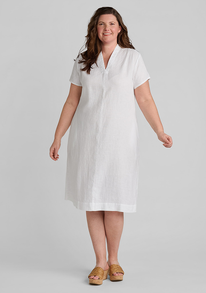FLAX linen dress in white