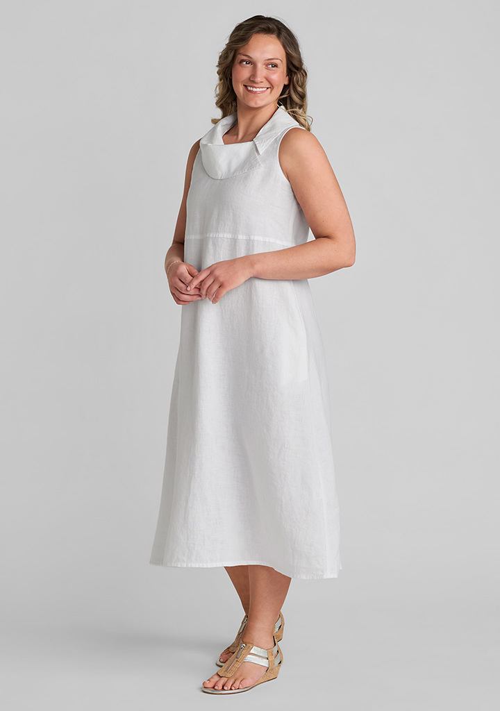 FLAX linen maxi dress in white