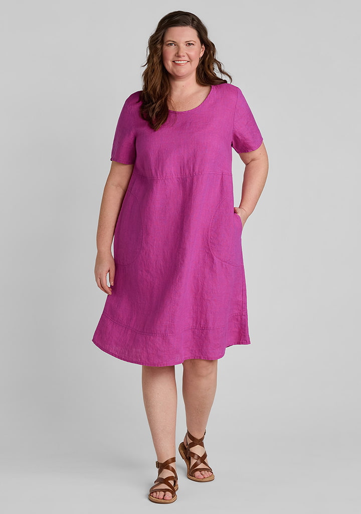 FLAX linen dress in pink