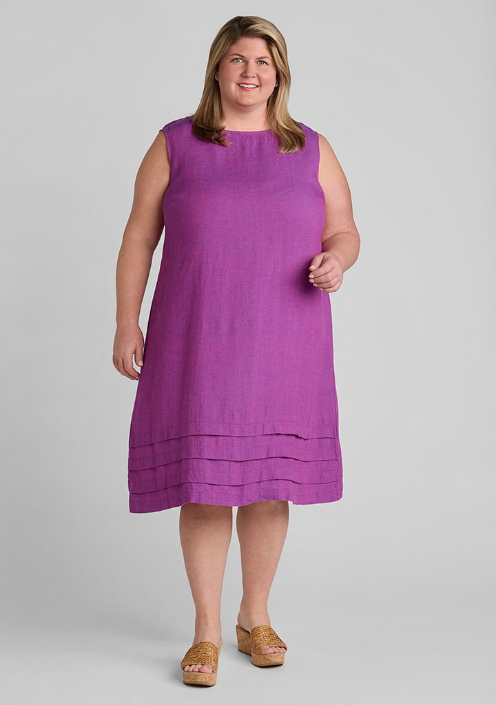 FLAX linen dress in purple