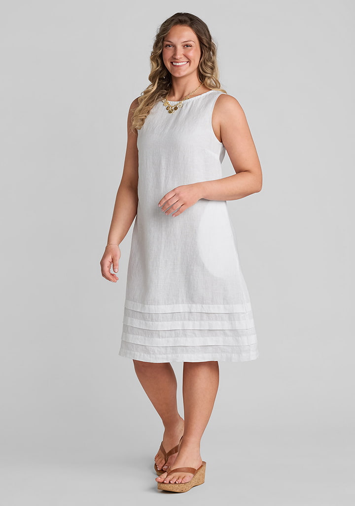 FLAX linen dress in white