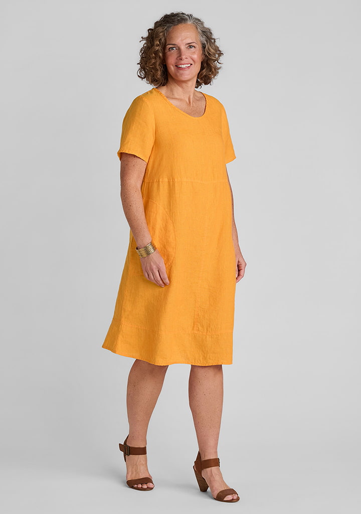 FLAX linen dress in orange