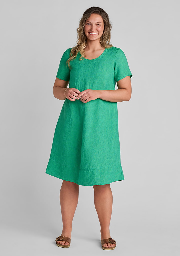FLAX linen dress in green