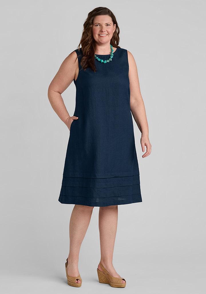 FLAX linen dress in blue